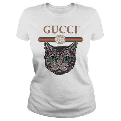 gucci logo t-shirt with mystic cat|gucci angry cat sweater.